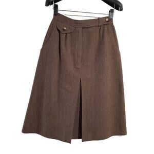 JH Collectibles Vintage Wool Brown A Line Skirt Womens Size 6 XS Academia Career